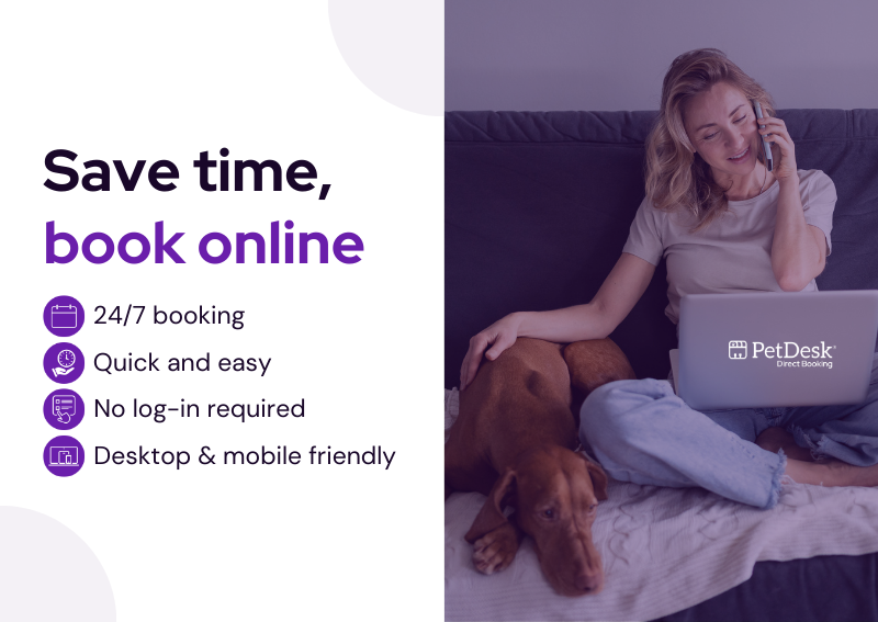 Carousel Slide 3: Download our convenient pet app and book online!